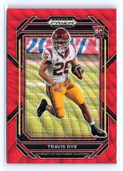 2023 Prizm Draft Picks Travis Dye #129 Red Wave Prizm RC Rookie